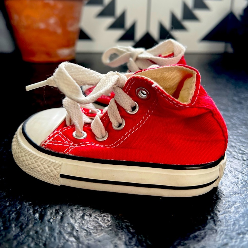 Toddler Size 3 Res Converse Shoes